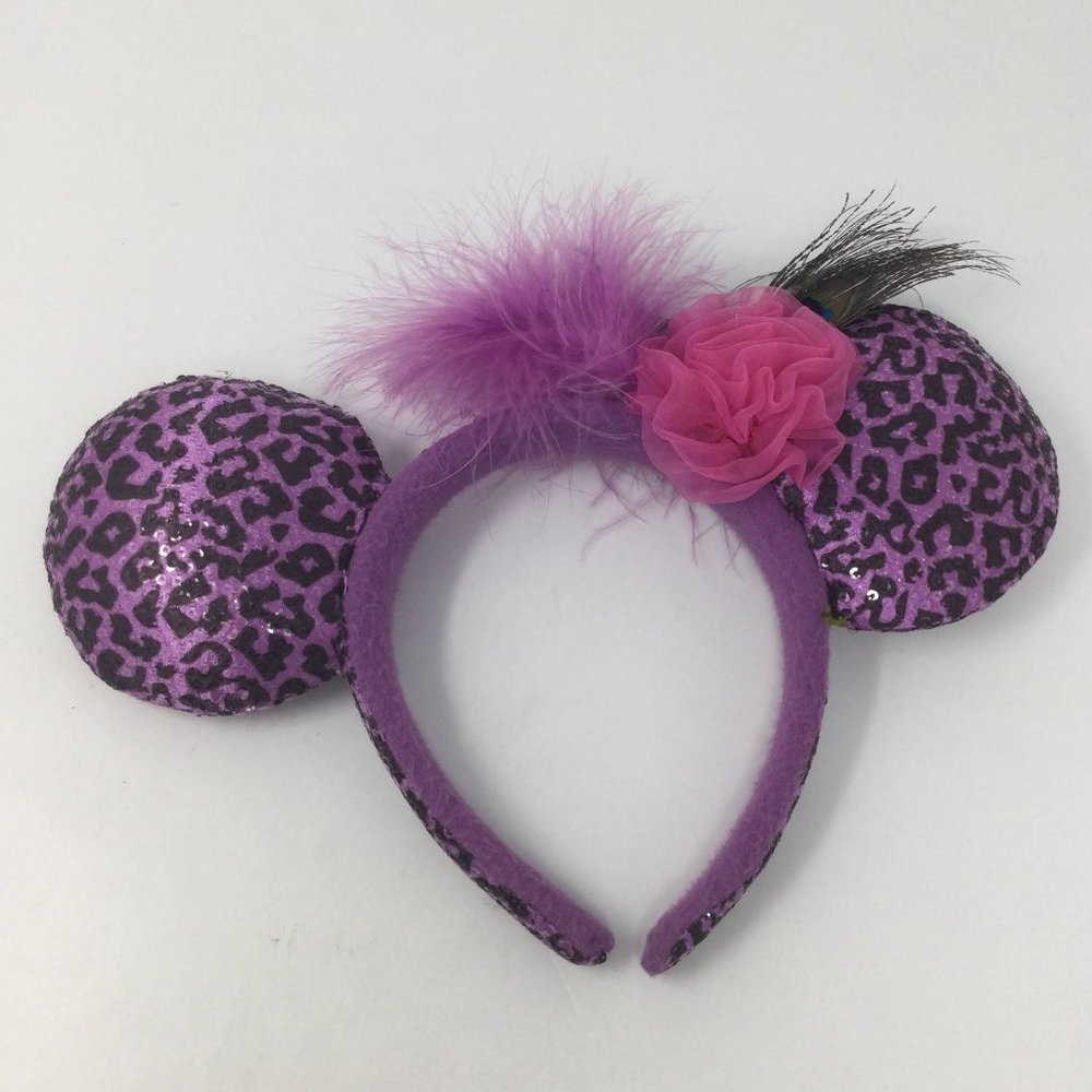 Disney Parks Leopard Peacock Mickey Ears Headband